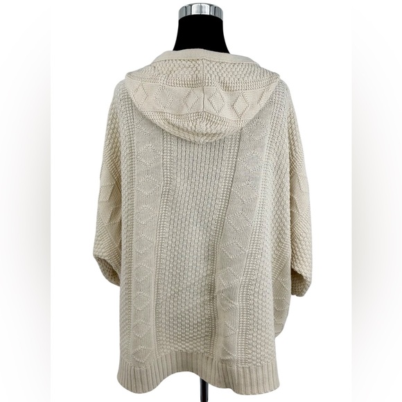 Free People Cream Cable Knit Hooded Cardigan | Cottagecore Coastal Grandma Boho - Picture 10 of 16